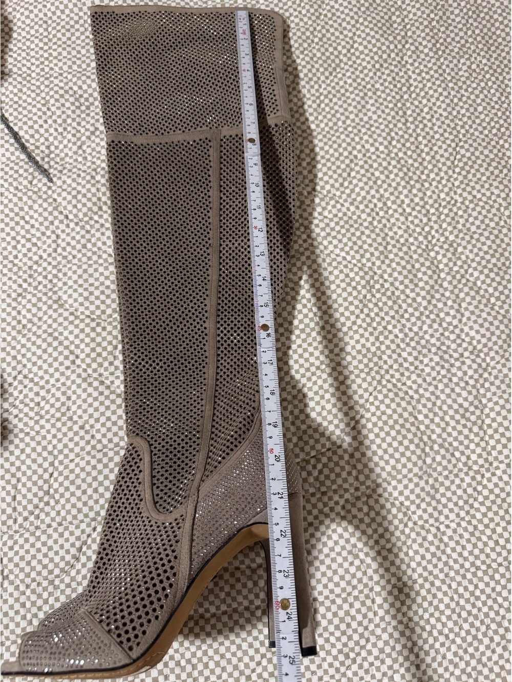 Vince Camuto Kamorina Rhinestone Over-the-Knee Peep Toe Boots Size 8.5 - Picture 9 of 9